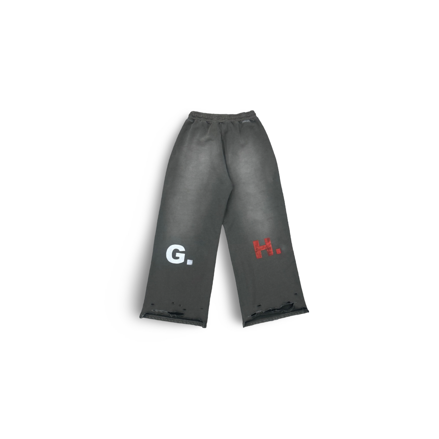 Distressed Gun Metal Wide Leg Pant