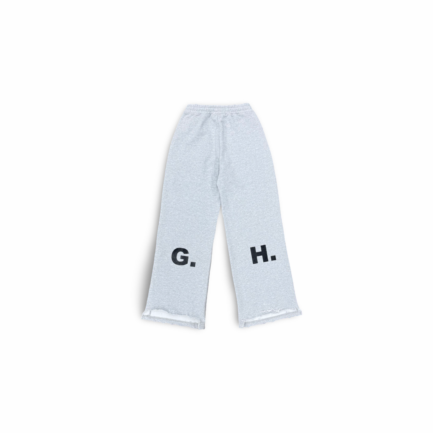 Heather Grey Distressed Wide Leg Pant